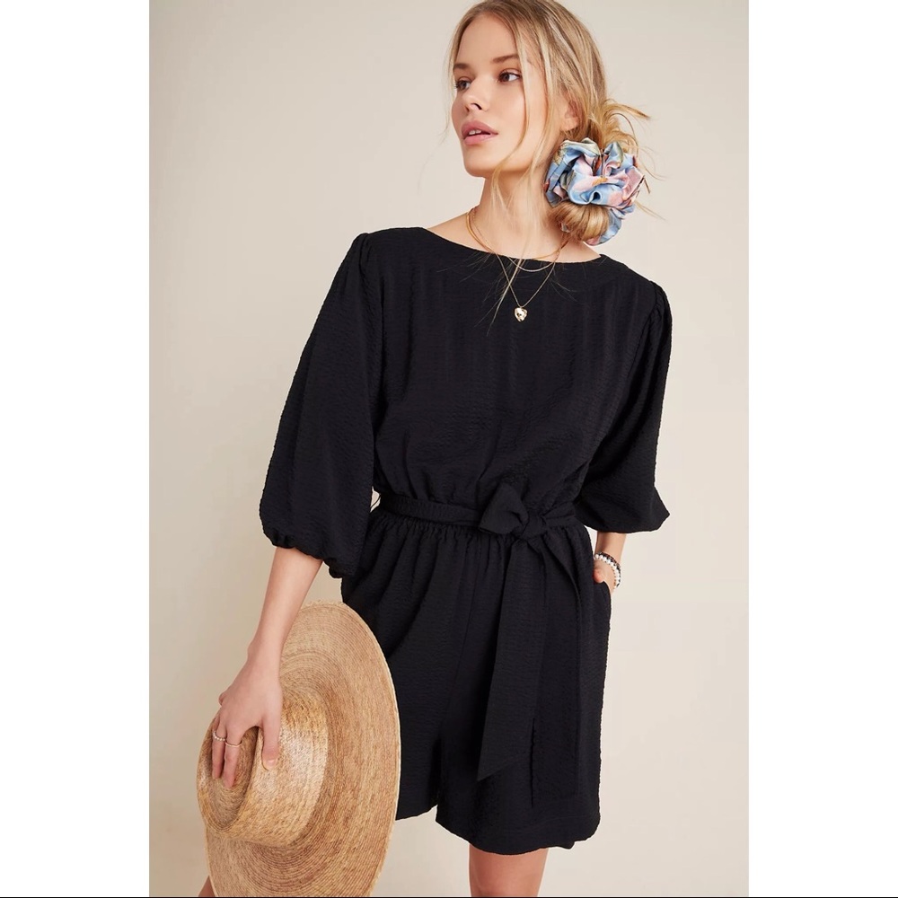 Anthropologie Francesca Balloon Sleeved Romper